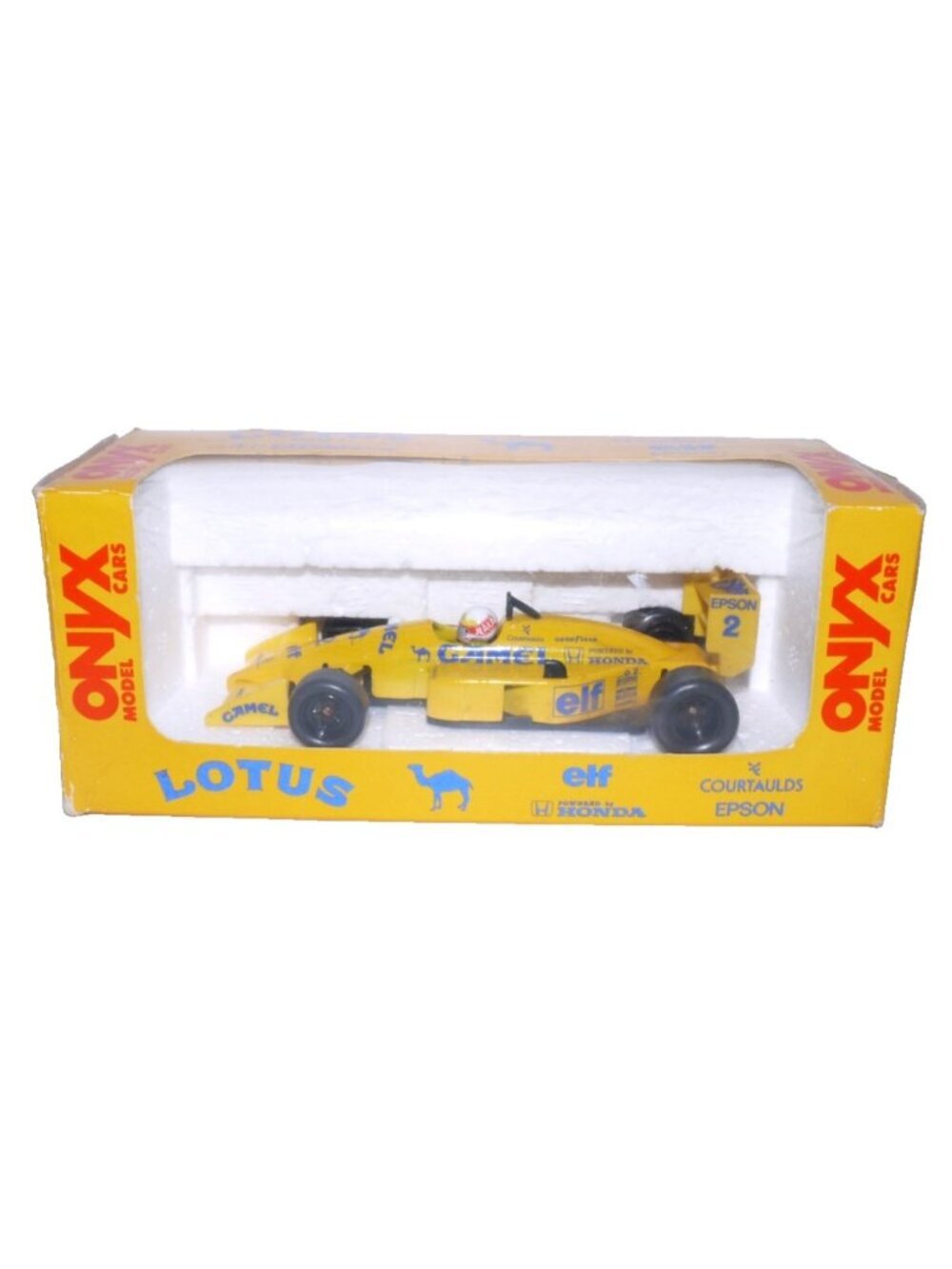 Onyx die cast model F1 race car Lotus 100T Satoru Nakajima 008 New, Box Damaged